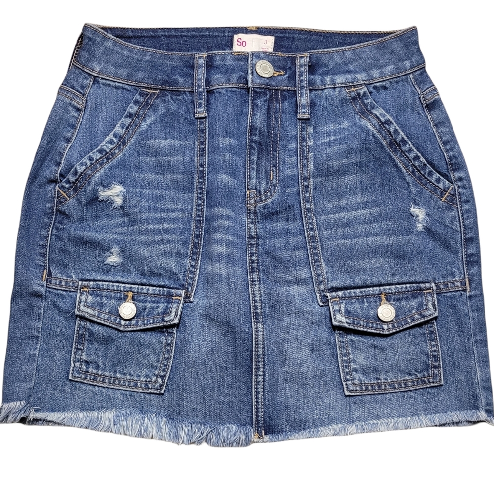 Women's SO Cargo Jean Skirt Sz 3